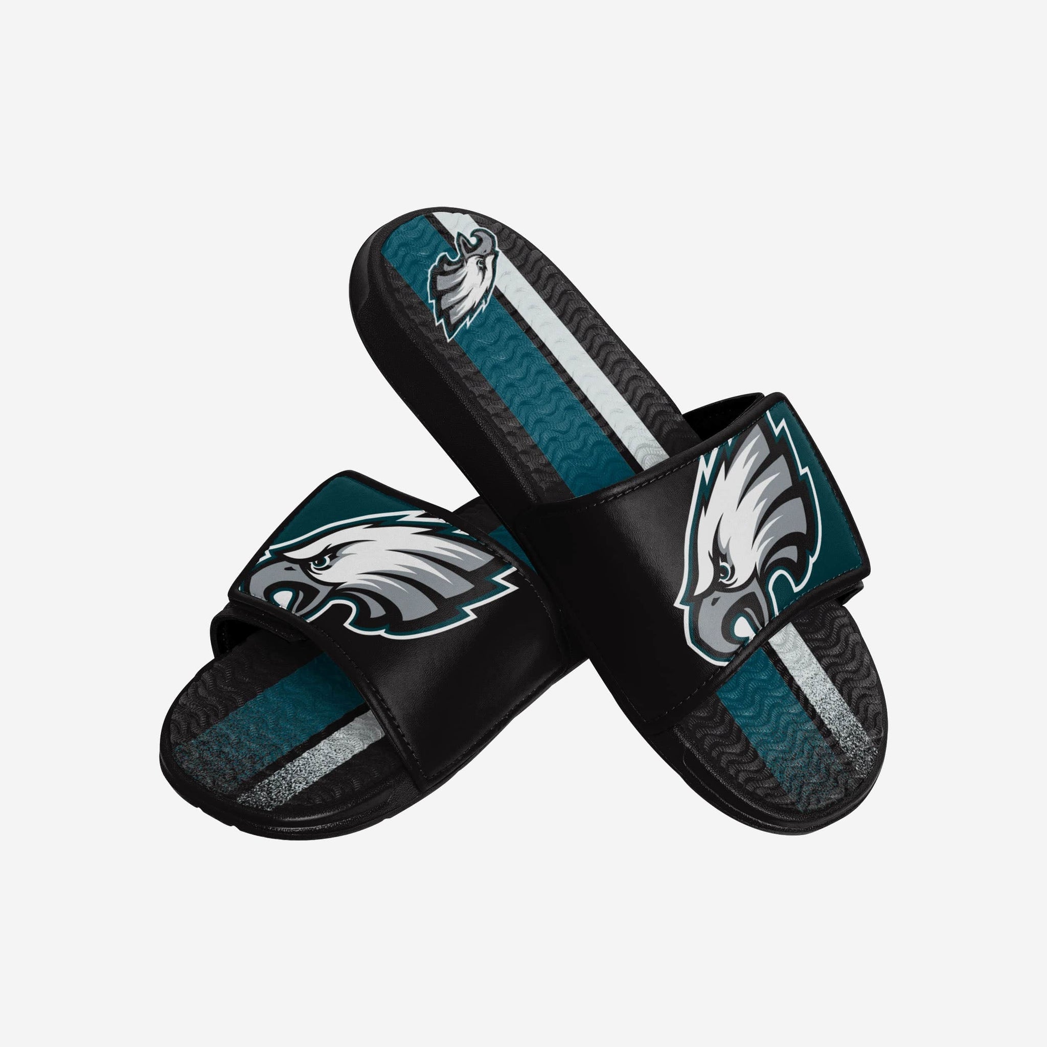 Women's Philadelphia Eagles Stripe Logo Slide Slippers