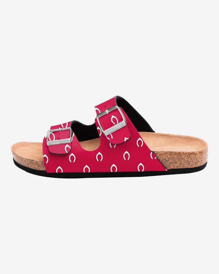 Cincinnati Reds Womens Team Logo Double Buckle Sandal FOCO - FOCO.com