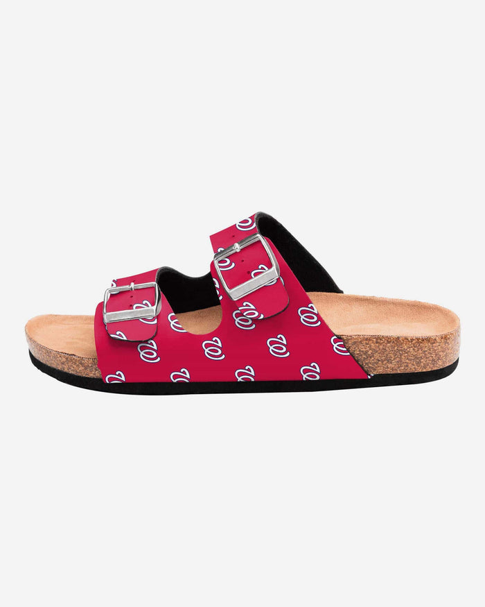 Washington Nationals Womens Team Logo Double Buckle Sandal FOCO - FOCO.com