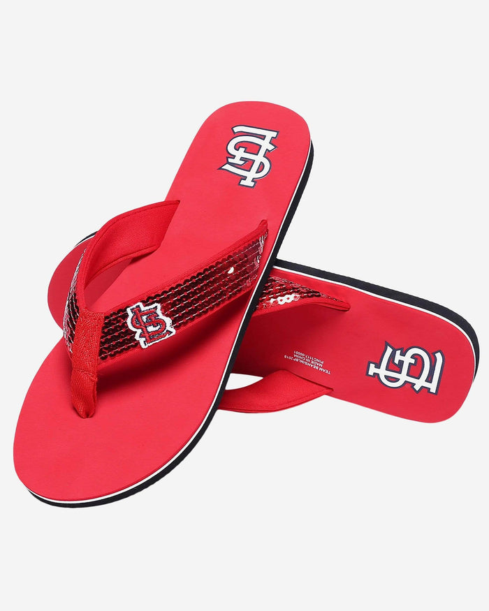 St Louis Cardinals Womens Sequin Flip Flop FOCO - FOCO.com