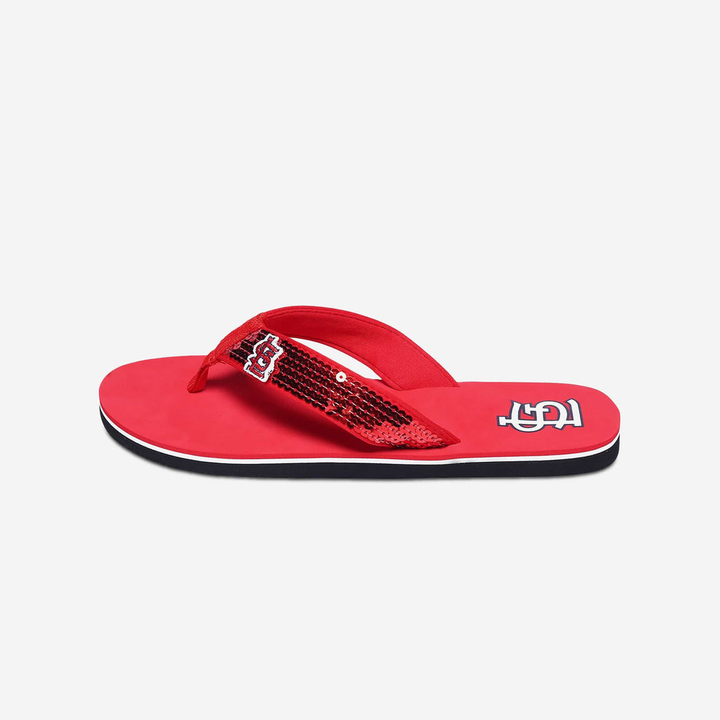 St Louis Cardinals Womens Sequin Flip Flop FOCO - FOCO.com