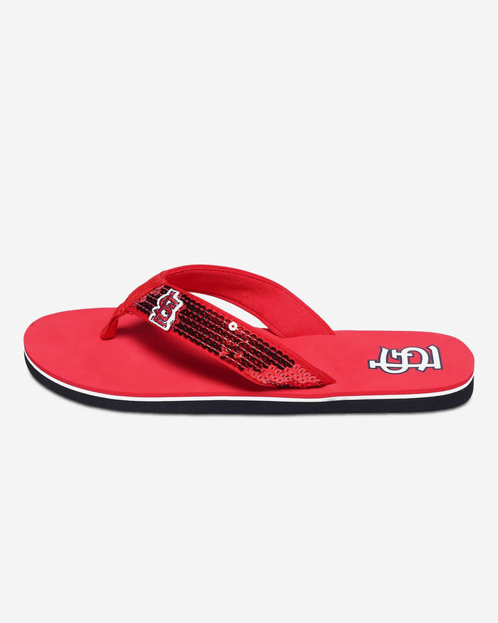 St Louis Cardinals Womens Sequin Flip Flop FOCO - FOCO.com