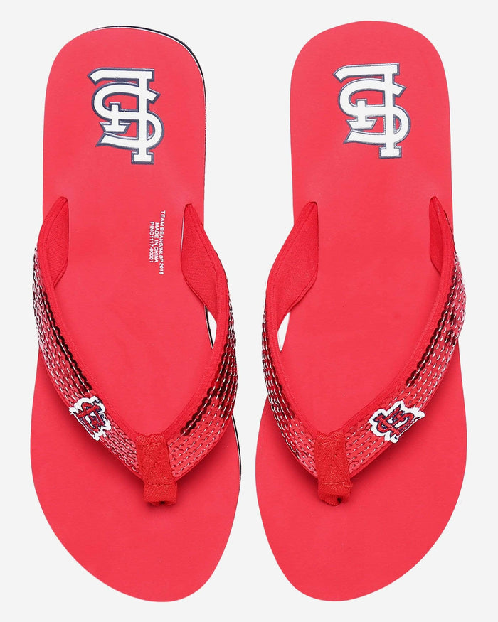 St Louis Cardinals Womens Sequin Flip Flop FOCO - FOCO.com