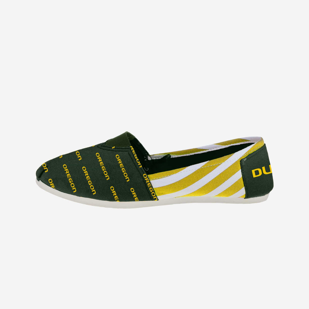 Oregon Ducks Womens Stripe Canvas Shoe FOCO - FOCO.com