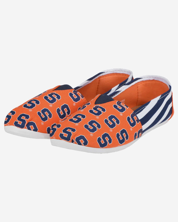 Syracuse Orange Womens Stripe Canvas Shoe FOCO - FOCO.com