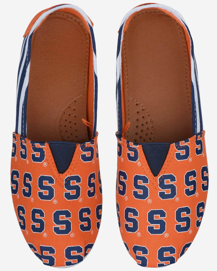 Syracuse Orange Womens Stripe Canvas Shoe FOCO - FOCO.com