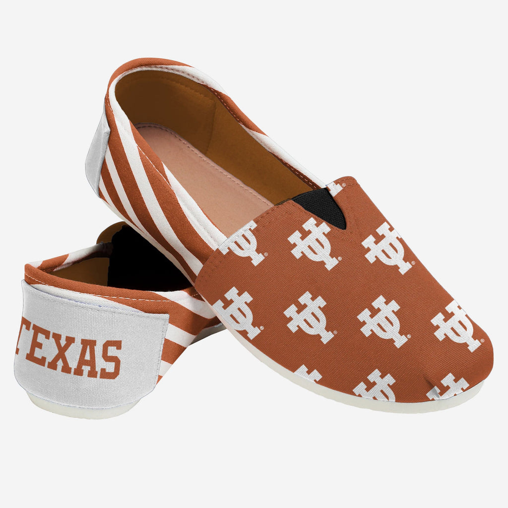 Texas Longhorns Womens Stripe Canvas Shoe FOCO