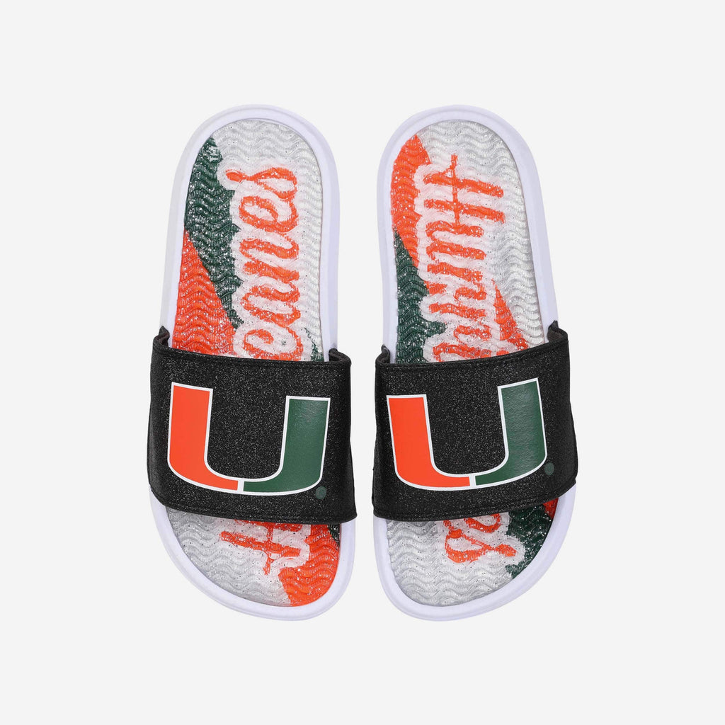 Miami Hurricanes Womens Glitter Gel Slide FOCO S - FOCO.com