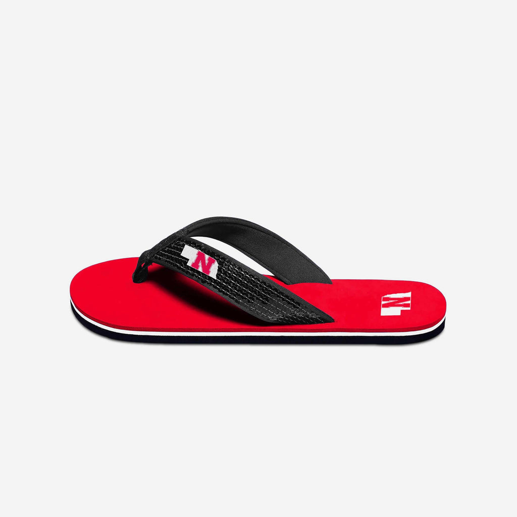 Nebraska Cornhuskers Womens Sequin Flip Flop FOCO - FOCO.com