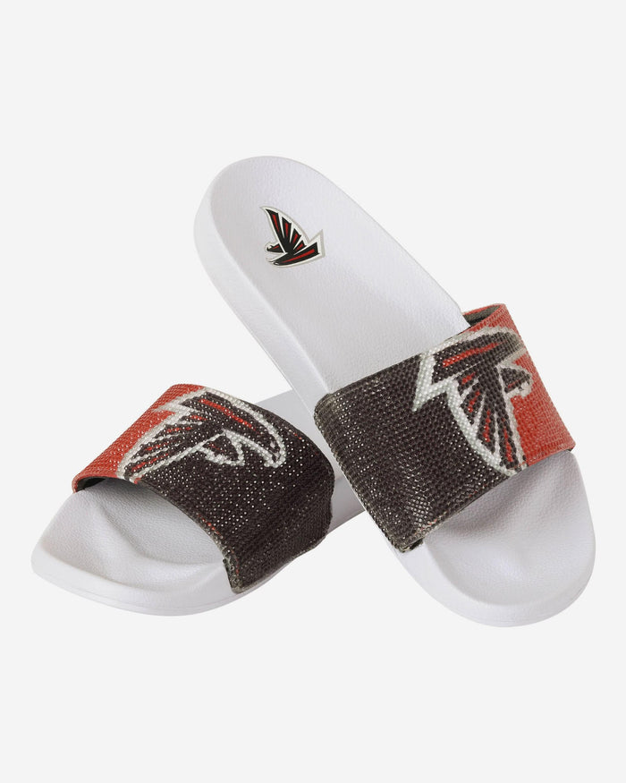 Atlanta Falcons Womens Big Logo Shimmer Slide FOCO - FOCO.com