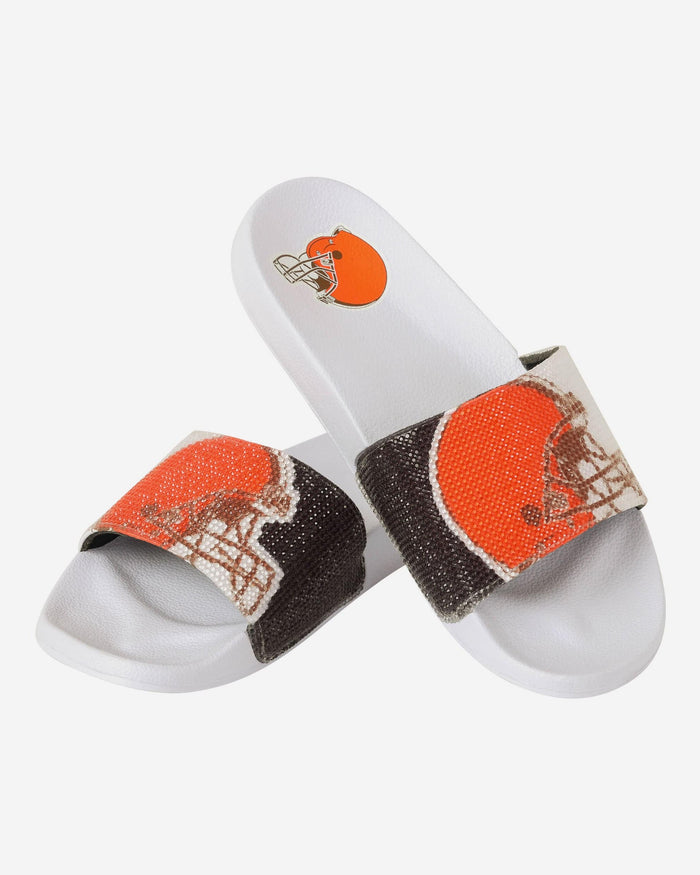 Cleveland Browns Womens Big Logo Shimmer Slide FOCO - FOCO.com