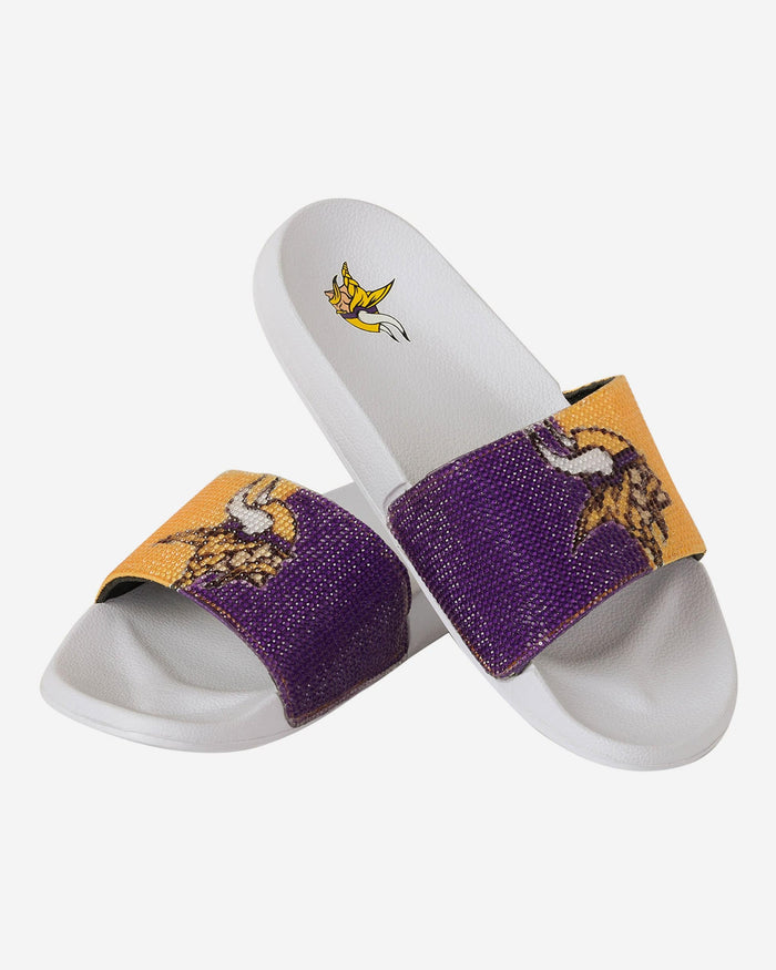 Minnesota Vikings Womens Big Logo Shimmer Slide FOCO - FOCO.com