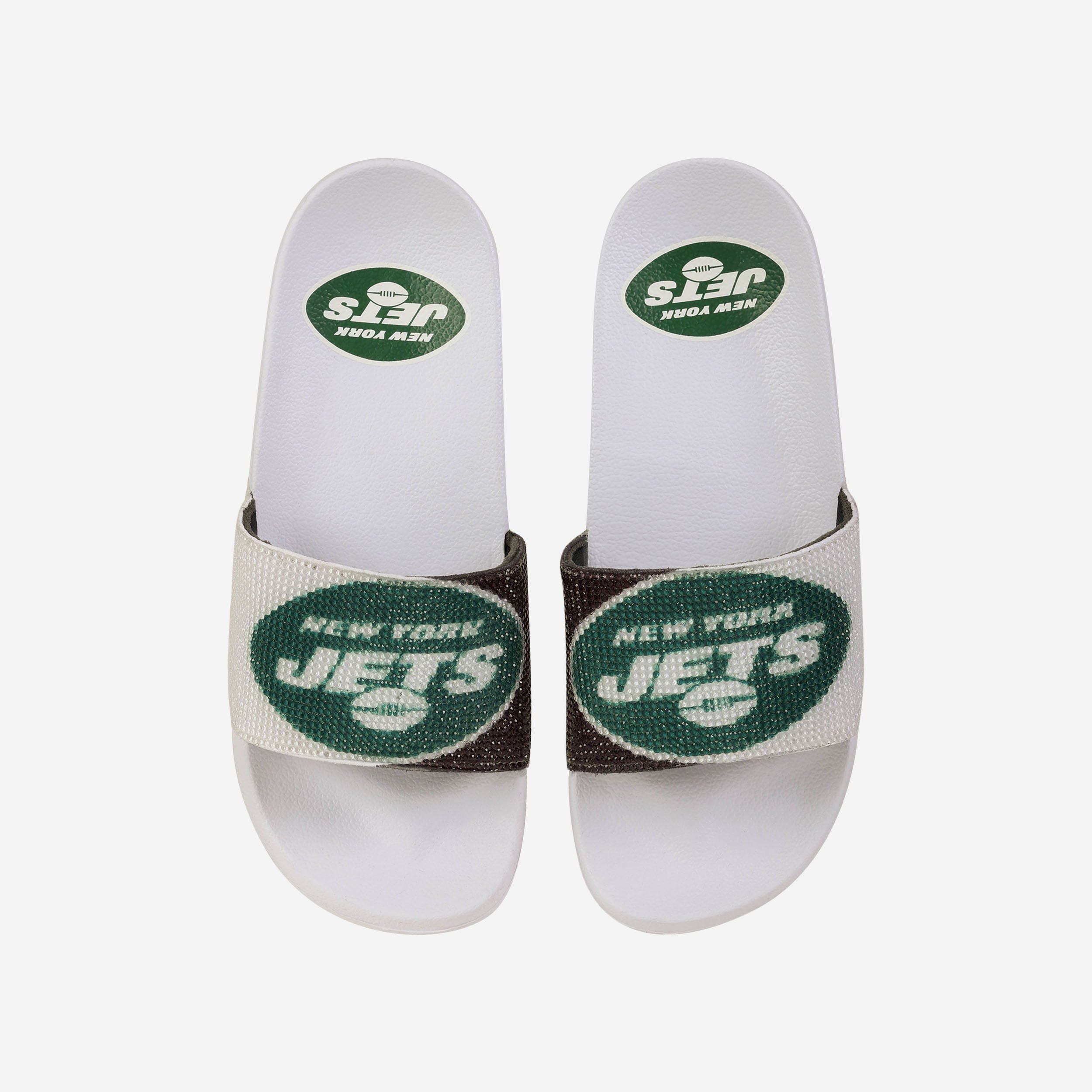 New York Jets Womens Big Logo Shimmer Slide, Size: S