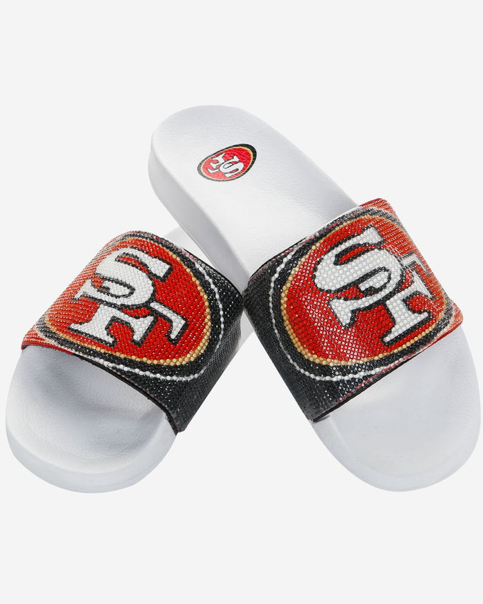 San Francisco 49ers Womens Big Logo Shimmer Slide FOCO - FOCO.com