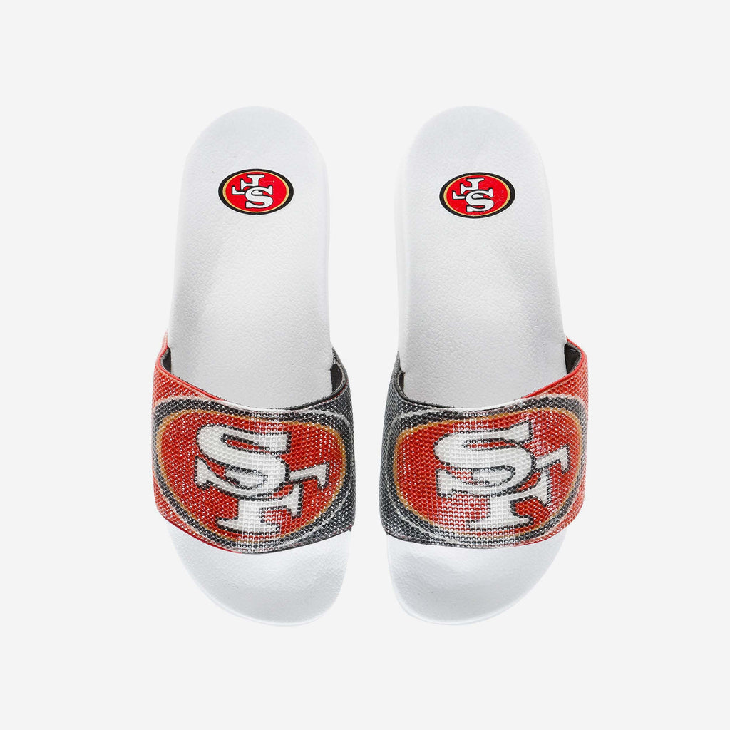 San Francisco 49ers Womens Big Logo Shimmer Slide FOCO S - FOCO.com