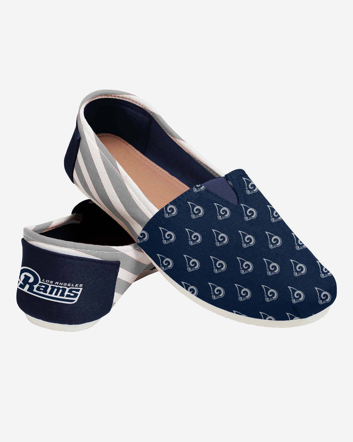 Los Angeles Rams Womens Stripe Canvas Shoe FOCO - FOCO.com