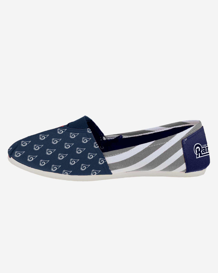 Los Angeles Rams Womens Stripe Canvas Shoe FOCO - FOCO.com