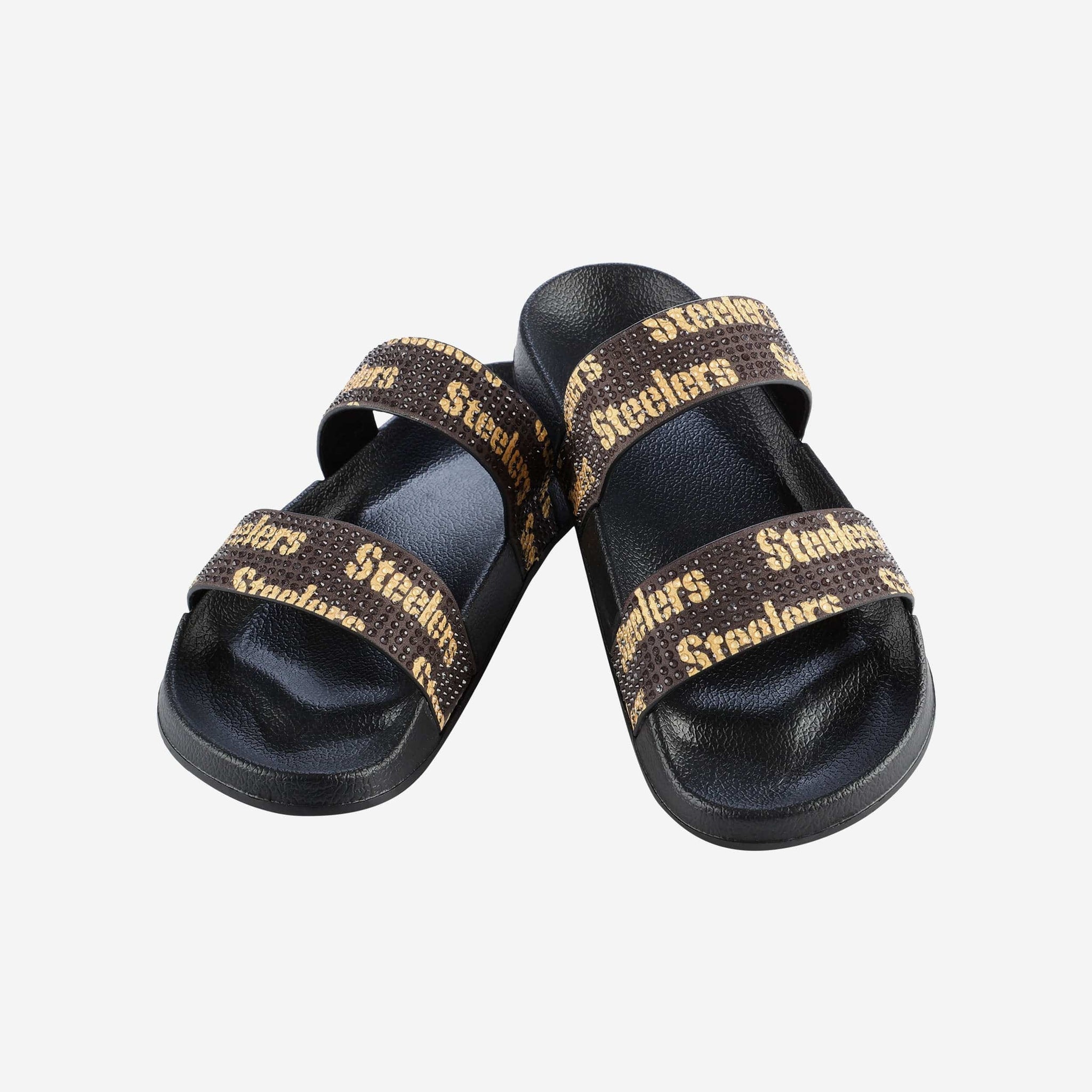 Pittsburgh Steelers Womens Double Strap Shimmer Sandal FOCO