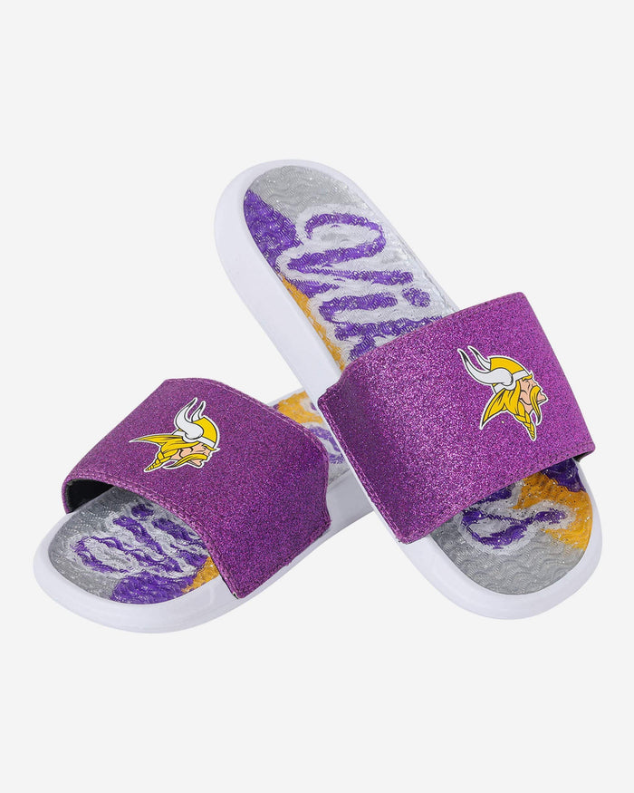 Minnesota Vikings Womens Glitter Gel Slide FOCO - FOCO.com