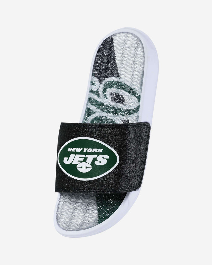 New York Jets Womens Glitter Gel Slide FOCO - FOCO.com