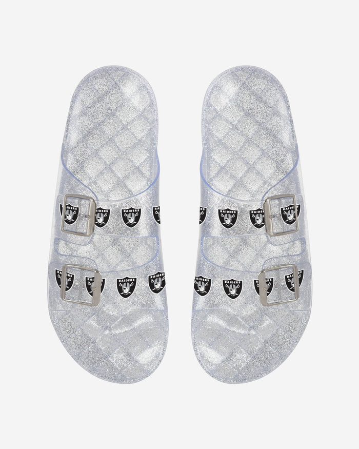Las Vegas Raiders FOCO Women's Mini Print Double-Buckle Sandals
