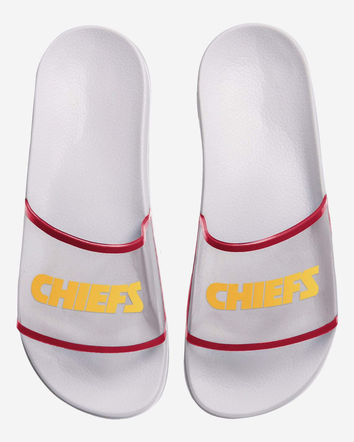 Kansas City Chiefs Womens Clear Wordmark Slide Sandals FOCO - FOCO.com