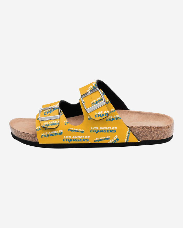 Los Angeles Chargers Womens Mini Print Double Buckle Sandal FOCO - FOCO.com