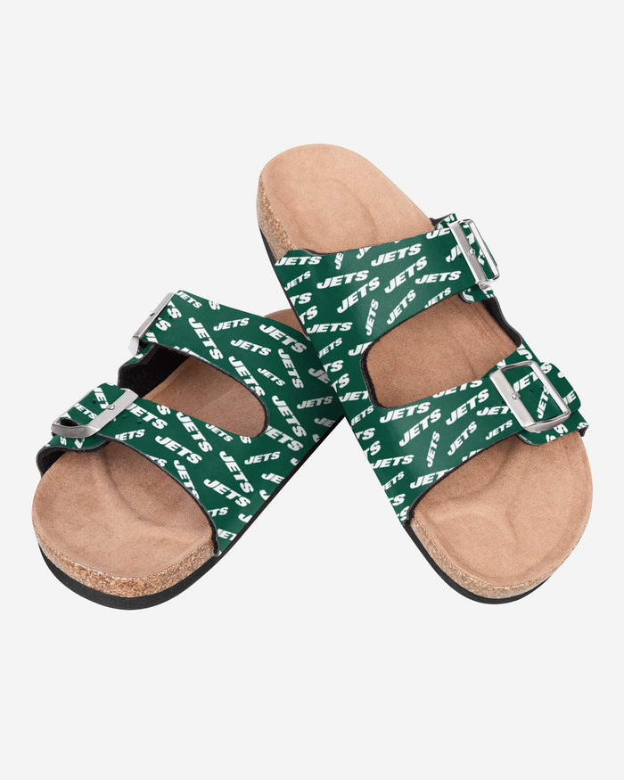 New York Jets Womens Mini Print Double Buckle Sandal FOCO - FOCO.com