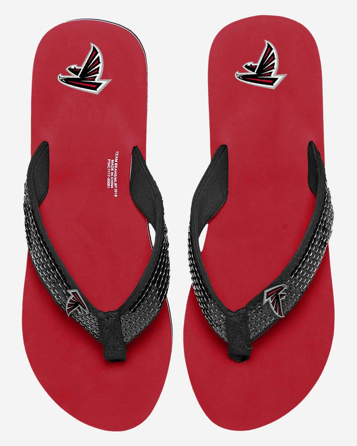 Atlanta Falcons Womens Sequin Flip Flop FOCO - FOCO.com