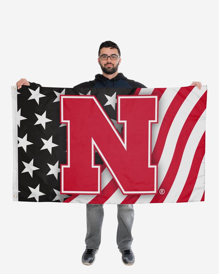 Nebraska Cornhuskers Americana Horizontal Flag FOCO - FOCO.com