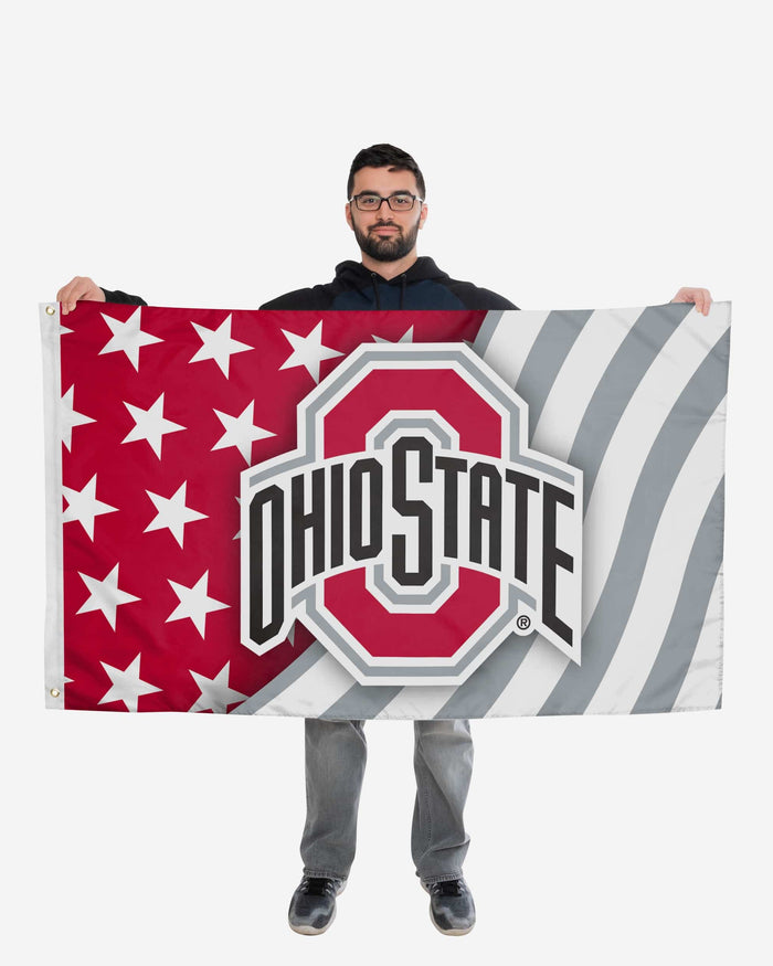 Ohio State Buckeyes Americana Horizontal Flag FOCO - FOCO.com