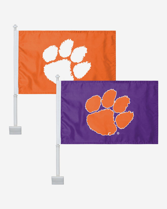 Clemson Tigers 2 Pack Solid Car Flag FOCO - FOCO.com