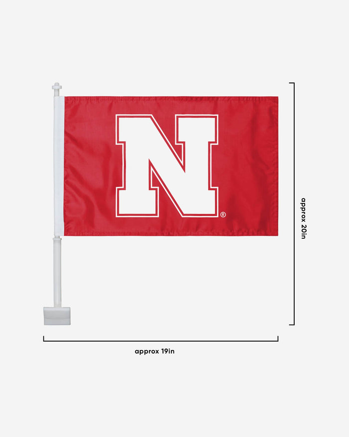 Nebraska Cornhuskers 2 Pack Solid Car Flag FOCO - FOCO.com