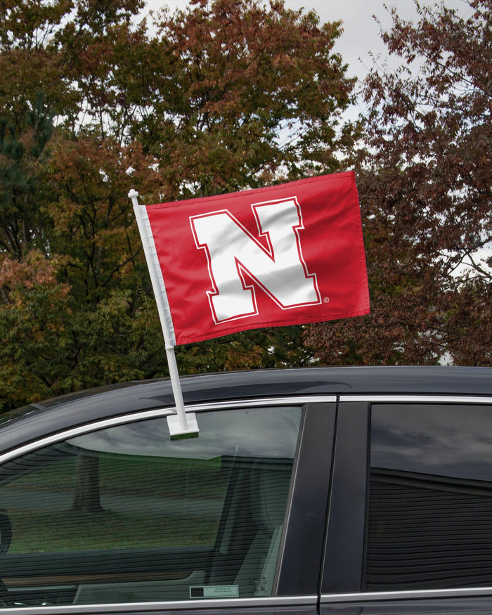 Nebraska Cornhuskers 2 Pack Solid Car Flag FOCO - FOCO.com