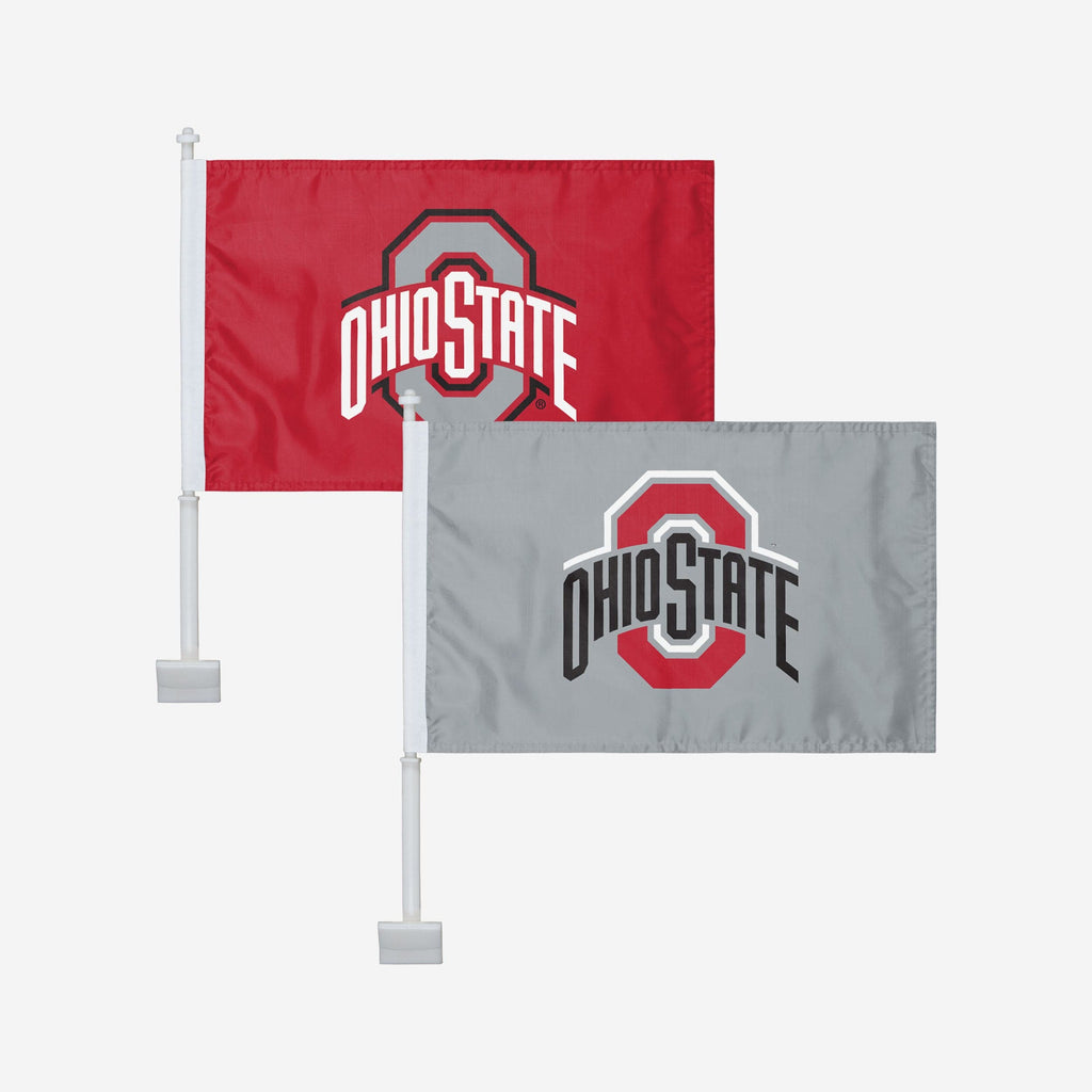 Ohio State Buckeyes 2 Pack Solid Car Flag FOCO - FOCO.com