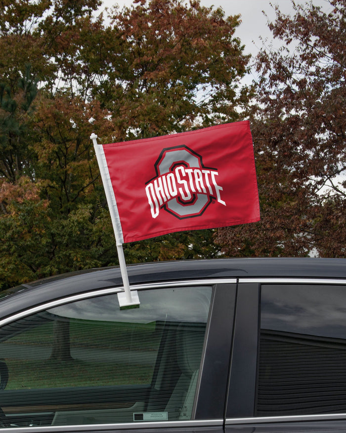 Ohio State Buckeyes 2 Pack Solid Car Flag FOCO - FOCO.com