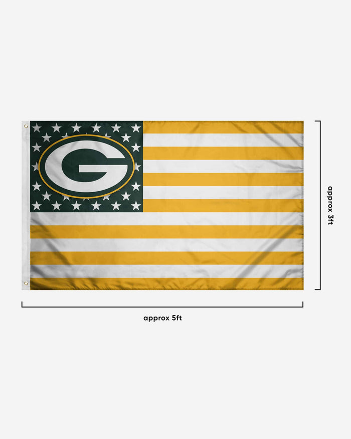 Green Bay Packers American Stars Horizontal Flag FOCO - FOCO.com