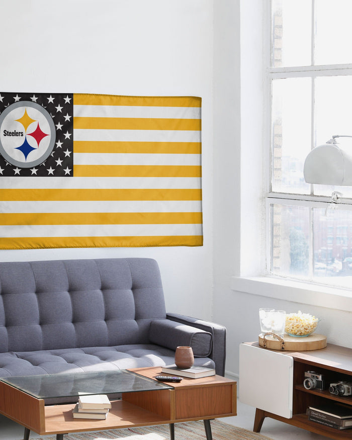 Pittsburgh Steelers American Stars Horizontal Flag FOCO - FOCO.com