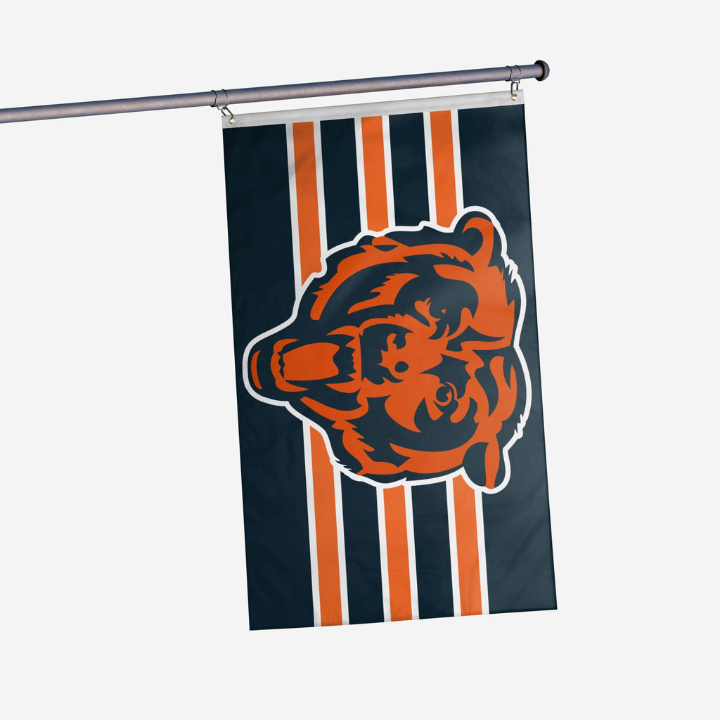 Chicago Bears Big Logo Team Stripe Horizontal Flag FOCO - FOCO.com