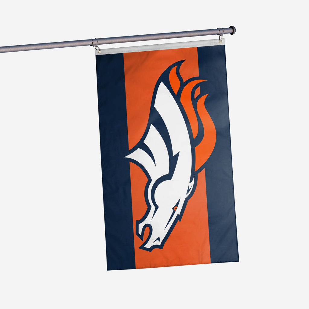 Denver Broncos Big Logo Team Stripe Horizontal Flag FOCO - FOCO.com