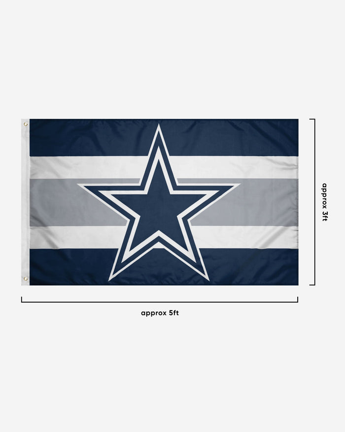 Dallas Cowboys Big Logo Team Stripe Horizontal Flag FOCO - FOCO.com