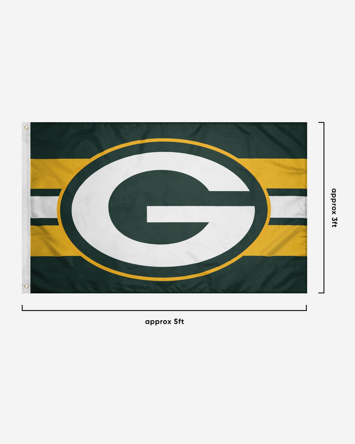 Green Bay Packers Big Logo Team Stripe Horizontal Flag FOCO - FOCO.com