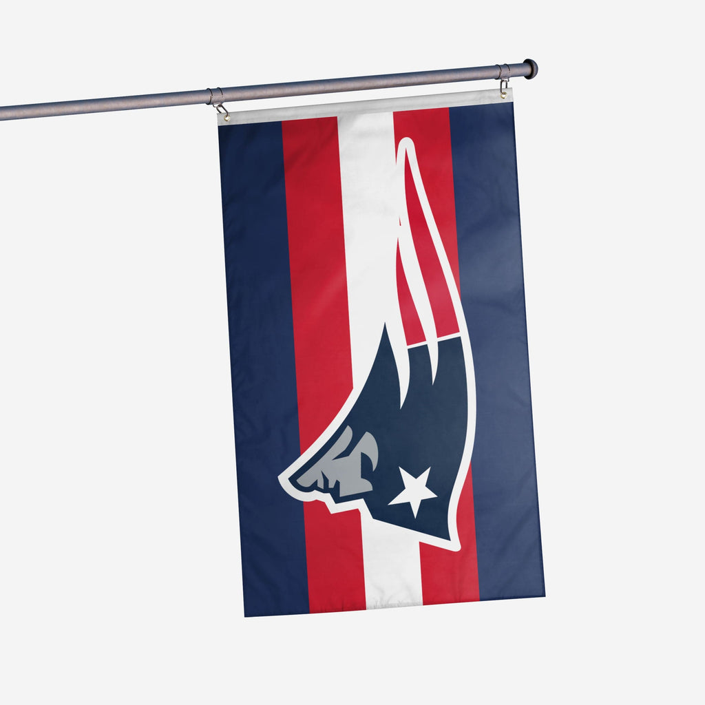 New England Patriots Big Logo Team Stripe Horizontal Flag FOCO - FOCO.com