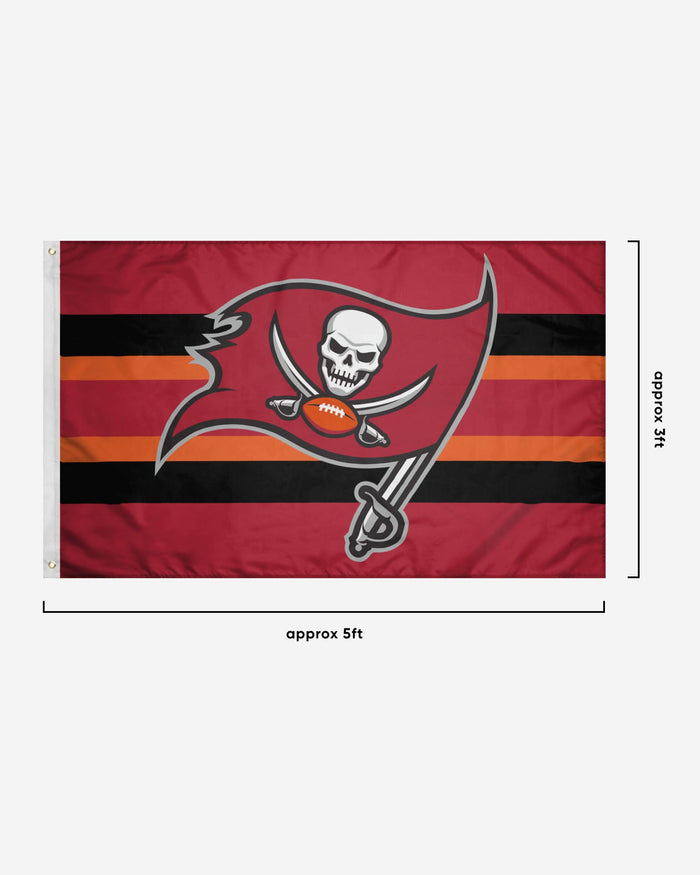 Tampa Bay Buccaneers Big Logo Team Stripe Horizontal Flag FOCO - FOCO.com