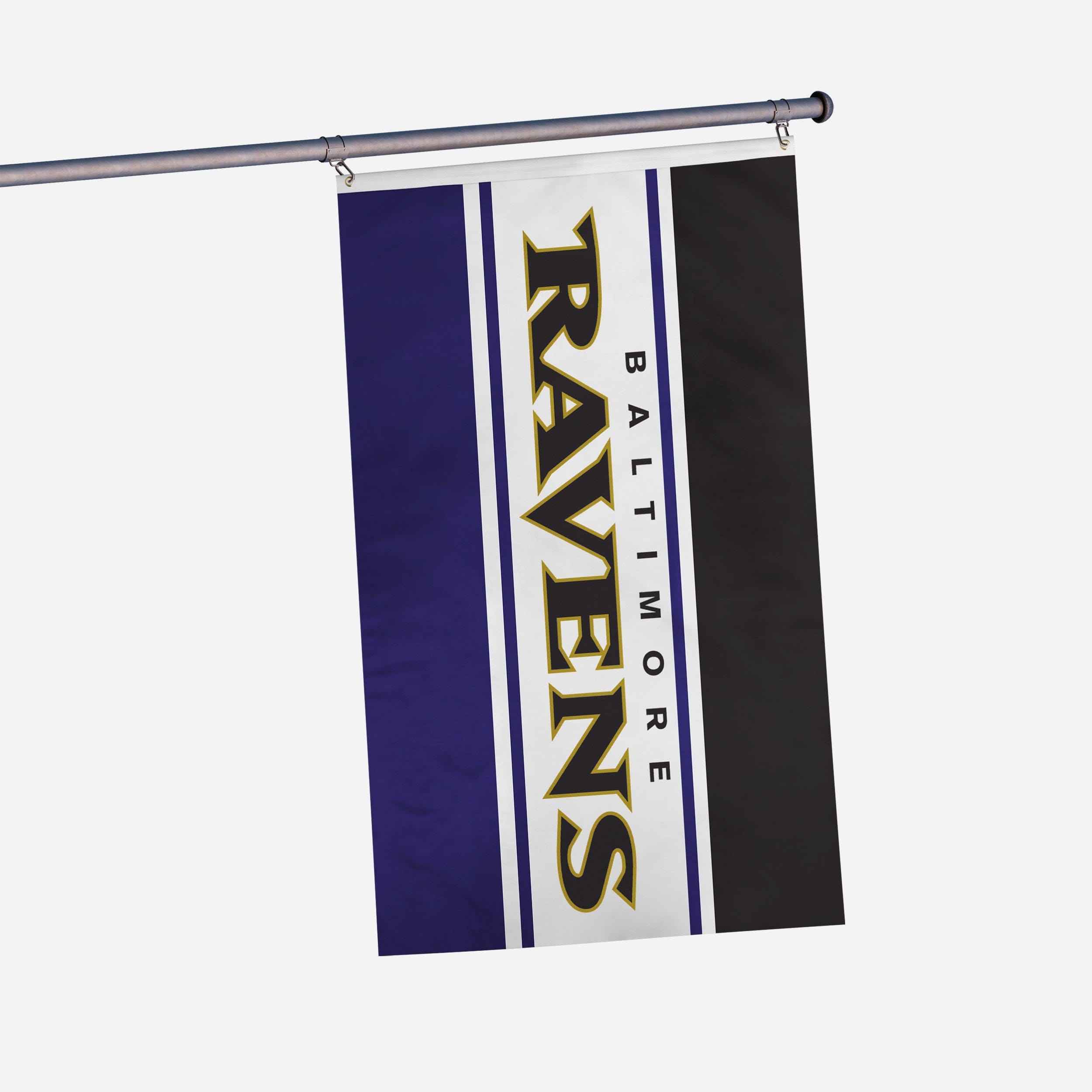 Baltimore Ravens Big Logo Team Stripe Horizontal Flag FOCO