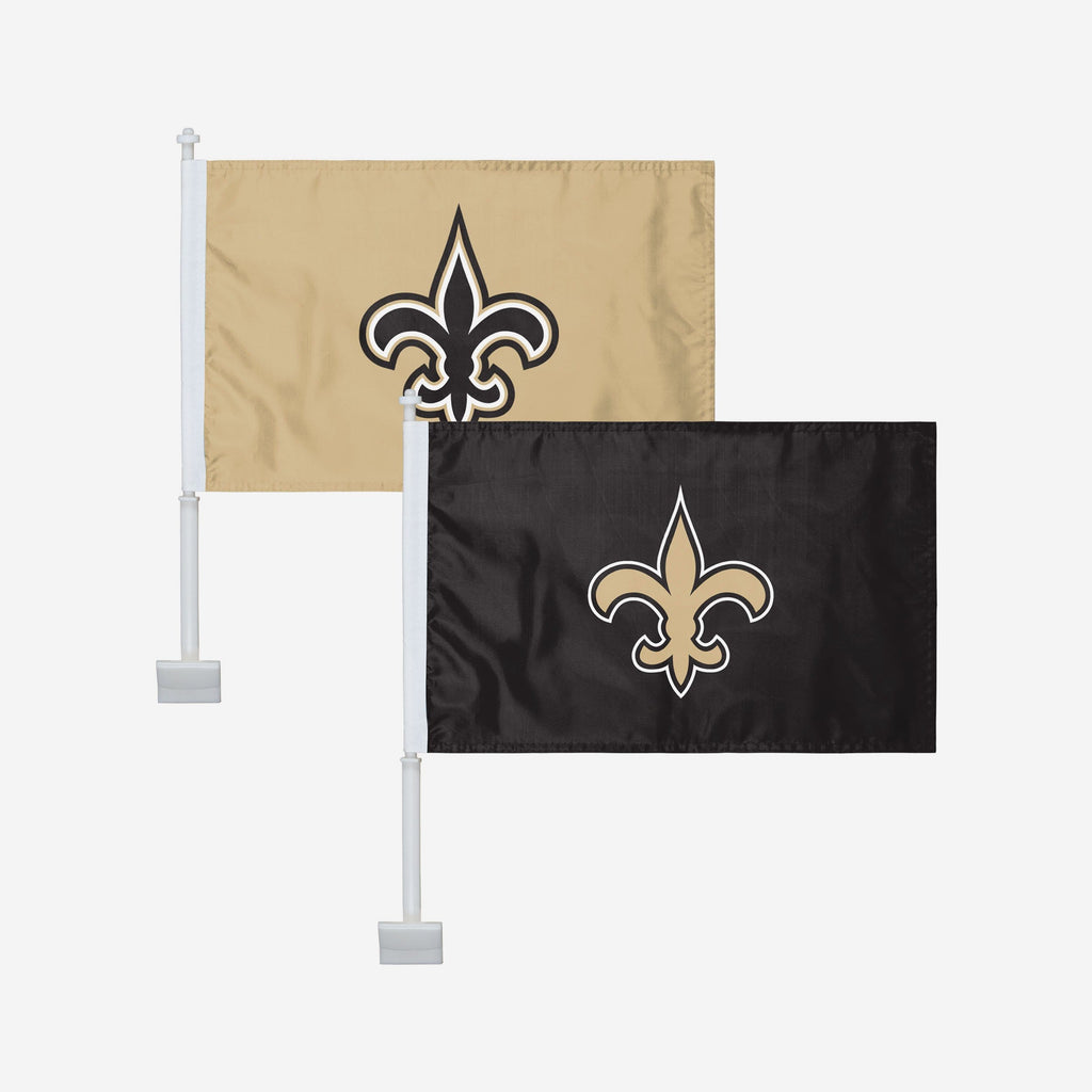 New Orleans Saints 2 Pack Solid Car Flag FOCO - FOCO.com