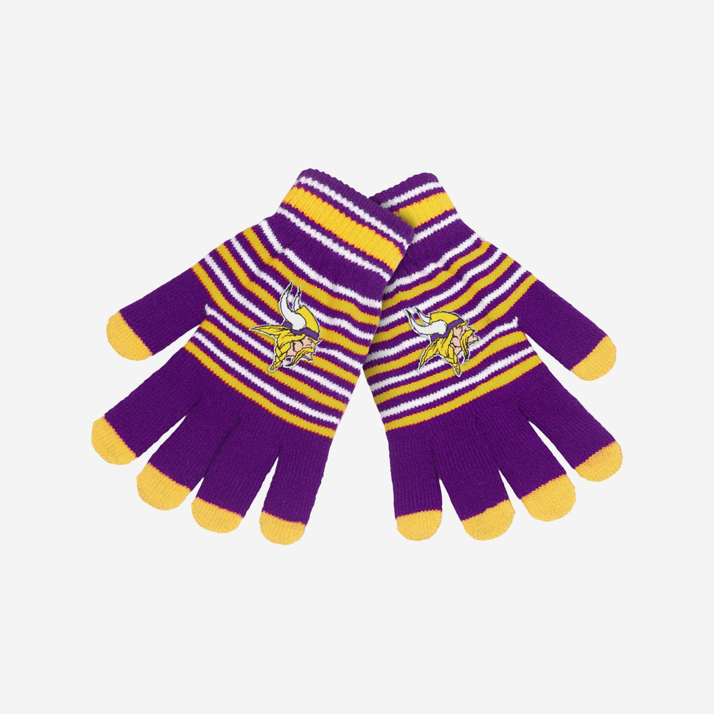 Minnesota Vikings Acrylic Stripe Gloves FOCO - FOCO.com