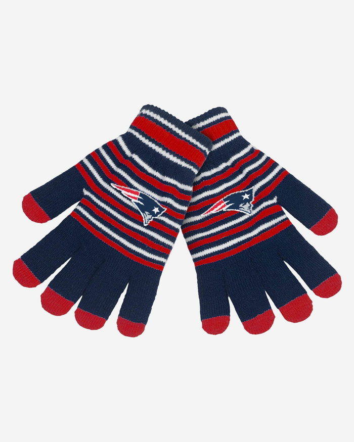 New England Patriots Acrylic Stripe Gloves FOCO - FOCO.com