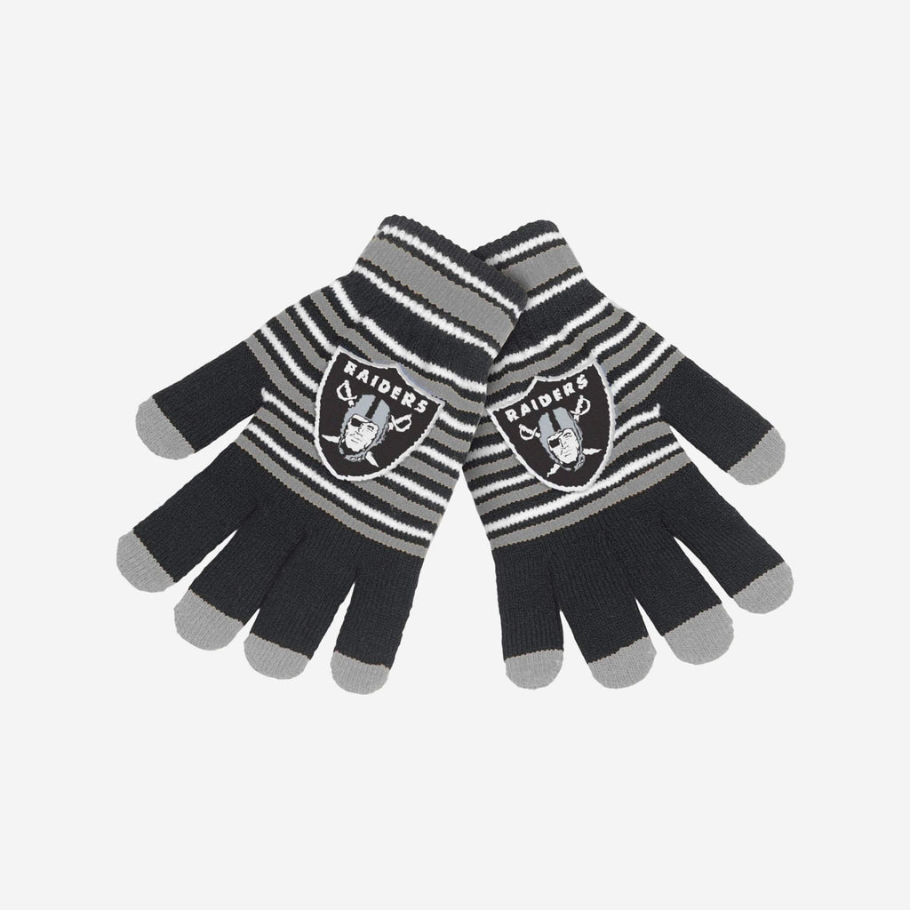 Las Vegas Raiders Acrylic Stripe Gloves FOCO - FOCO.com