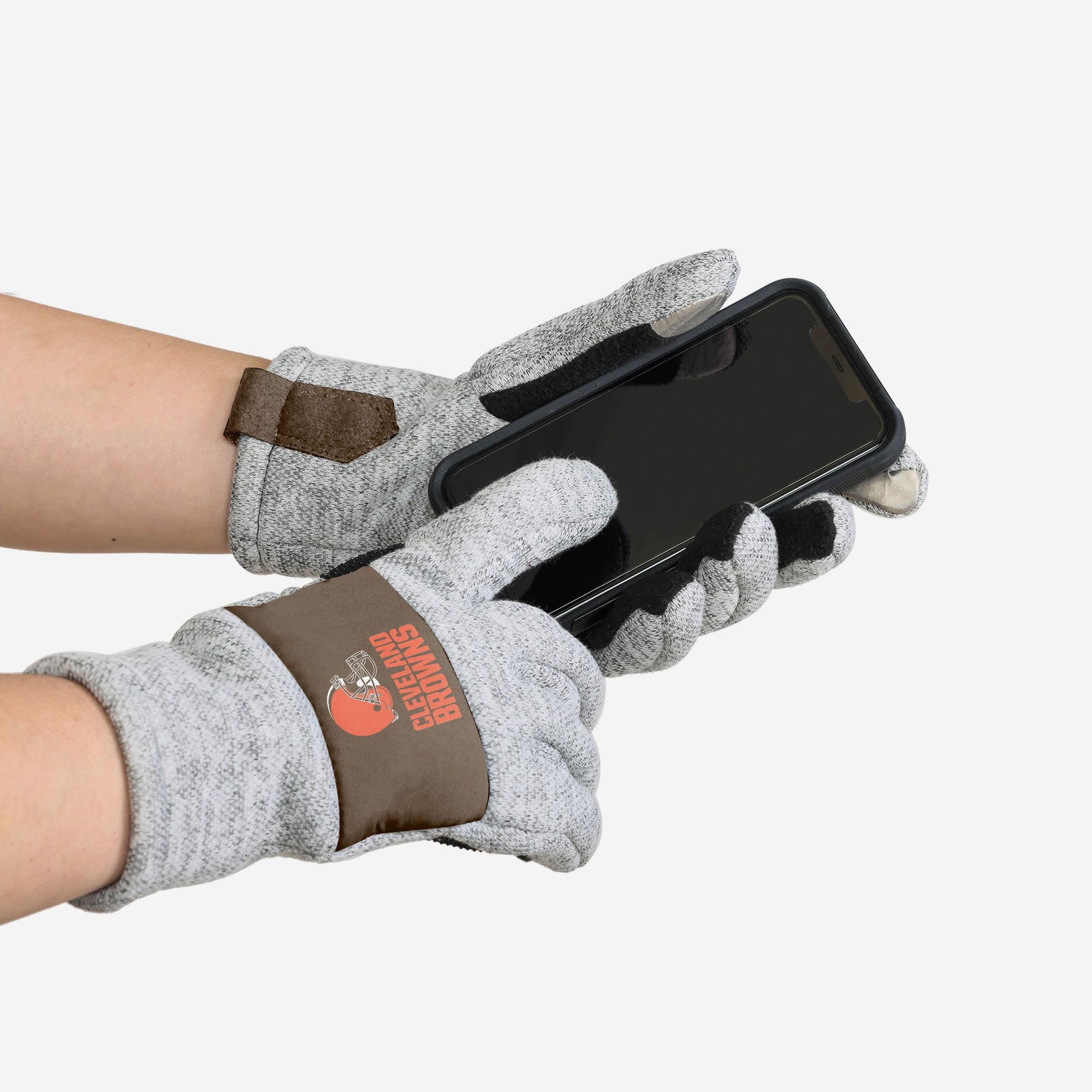 Cleveland Browns Heather Grey Insulated Gloves FOCO